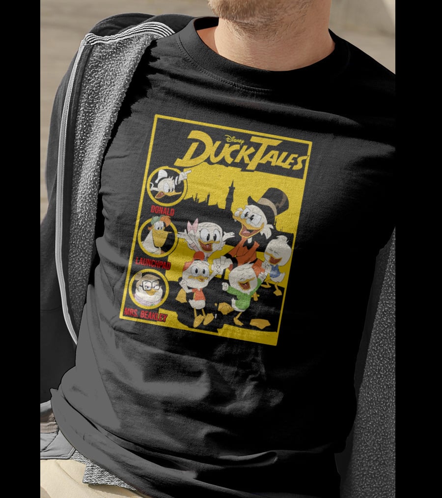 Disney DuckTales Donald Launchpad Mrs. Beakley Group Shot Cover T-Shirt