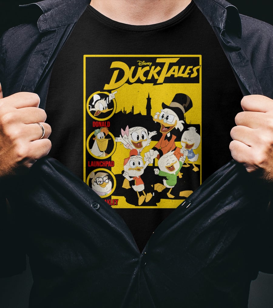 Disney DuckTales Donald Launchpad Mrs. Beakley Group Shot Cover T-Shirt