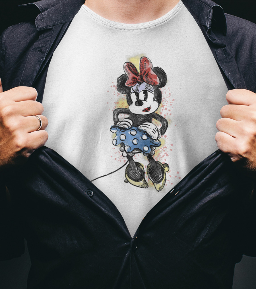 Disney Mickey And Friends Minnie Mouse Sketch Sparkle Dress T-Shirt