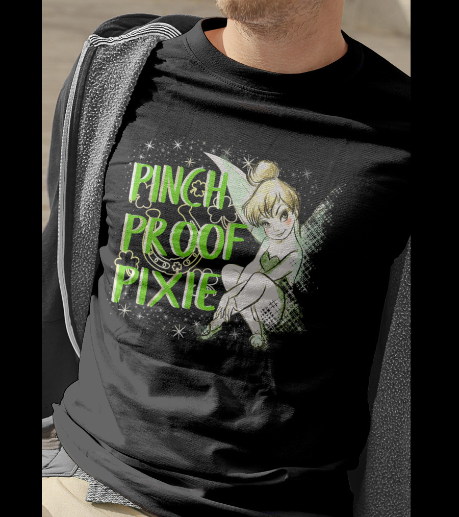 Pinch Proof Pixie Tinker Bell St. Patrick's Day Disney Peter Pan T-Shirt