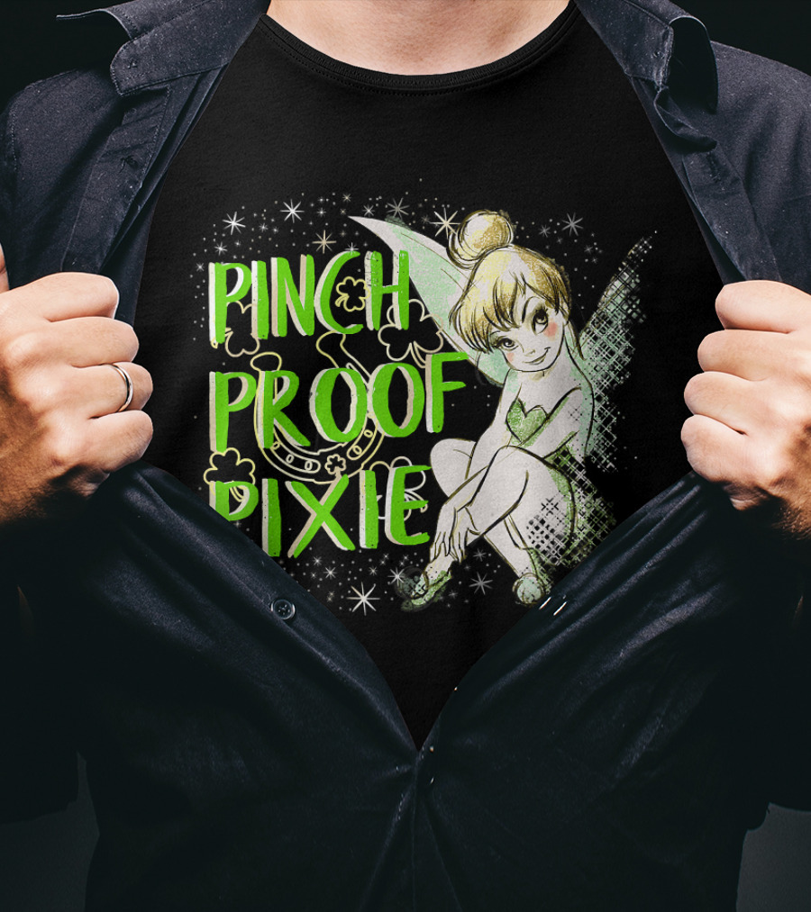 Pinch Proof Pixie Tinker Bell St. Patrick's Day Disney Peter Pan T-Shirt