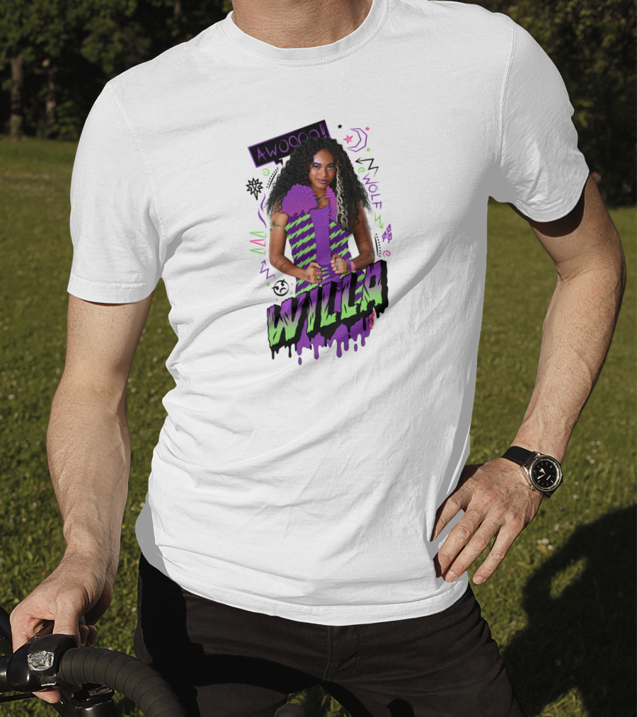Disney Zombies 2 Willa Wolf Awooo Neon T-Shirt