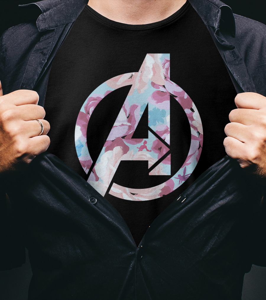 Marvel Avengers Floral Super Hero T-Shirt