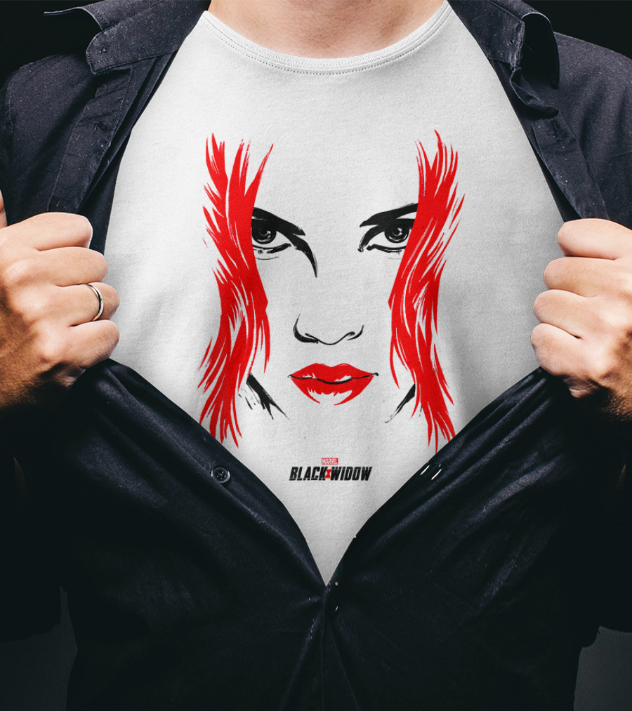 Marvel Black Widow Red Hair Face T-Shirt