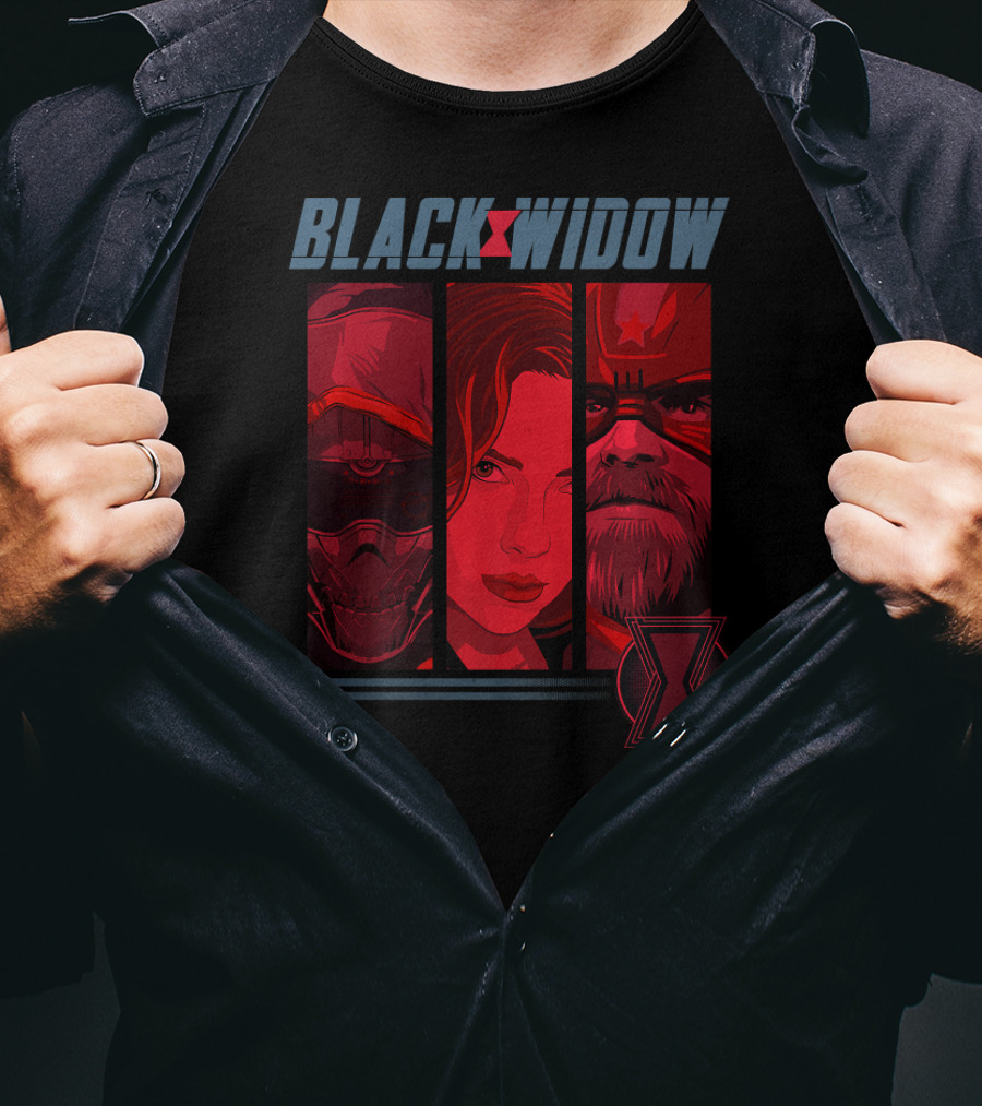 Black Widow Panels Red Guardian Taskmaster Marvel T-Shirt