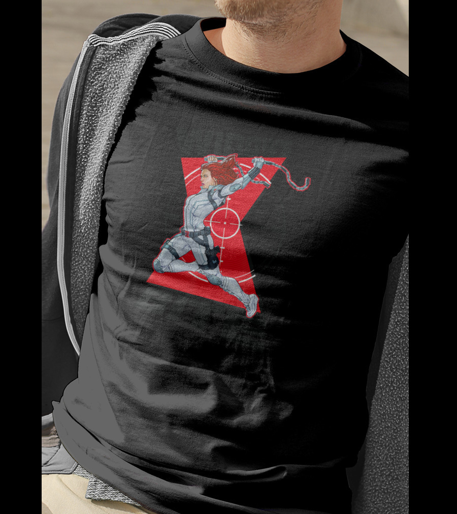 Marvel Widow's Bite Black Widow Red Target Heroic Action T-Shirt