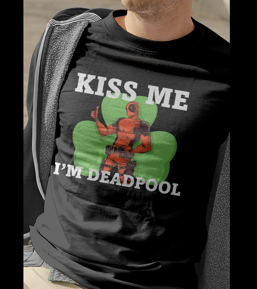 Marvel Kiss Me I'm Deadpool St. Patrick's Day Shamrock T-Shirt