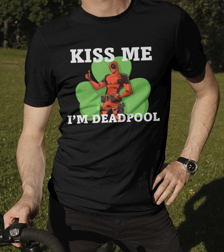 Marvel Kiss Me I'm Deadpool St. Patrick's Day Shamrock T-Shirt