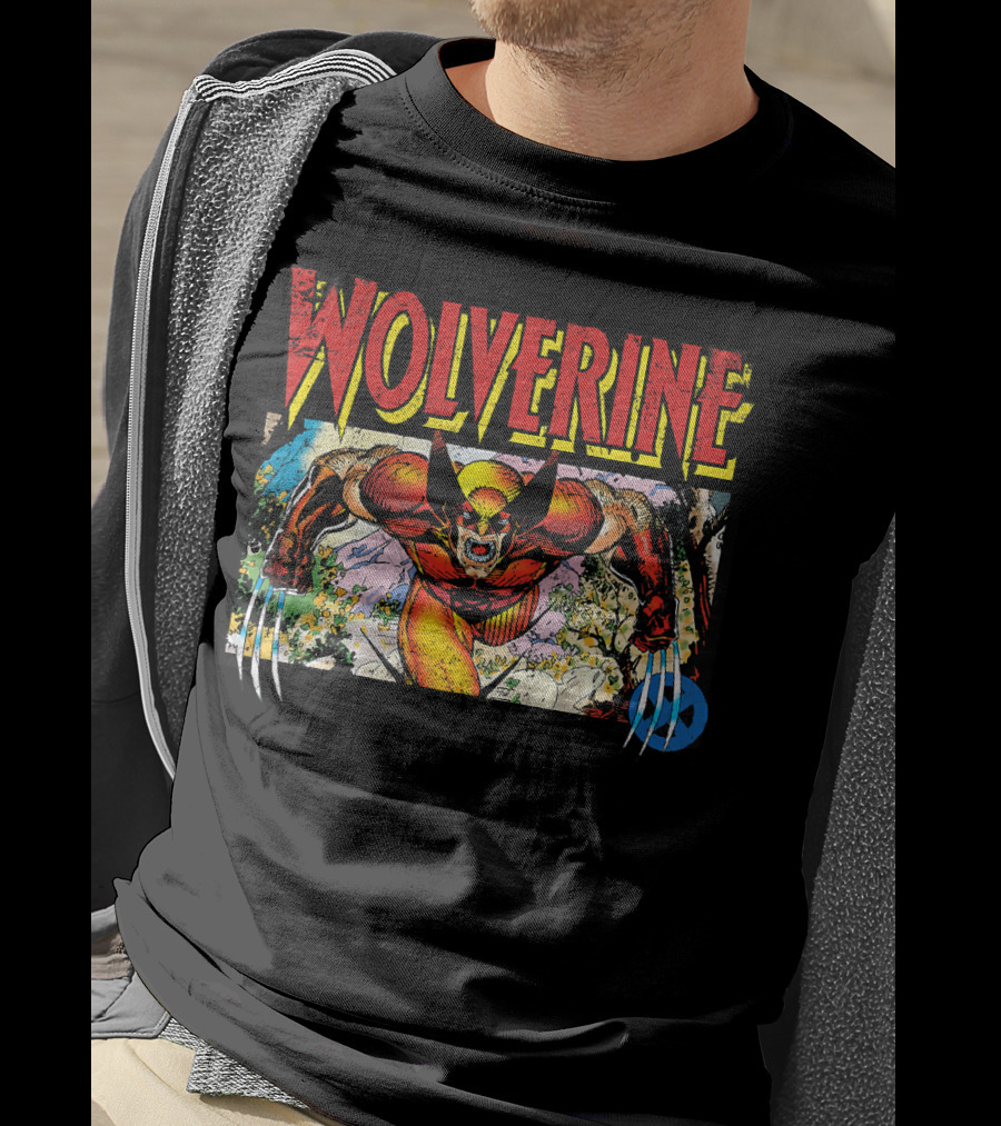 Wolverine Marvel X Men 90s Retro Style Art Classic Comic Panel T-Shirt