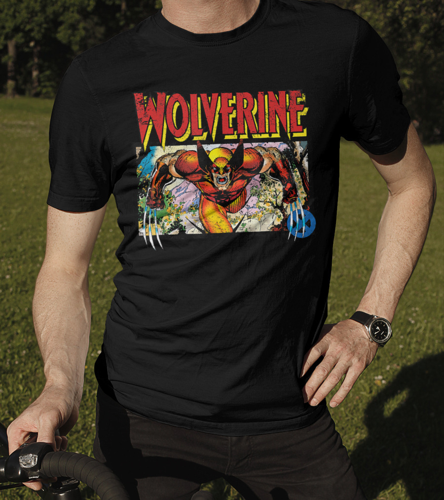 Wolverine Marvel X Men 90s Retro Style Art Classic Comic Panel T-Shirt