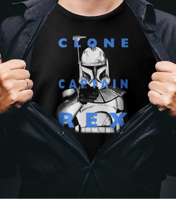 Star Wars Clone Captain Rex The Clone Wars Text Overlay T-Shirt
