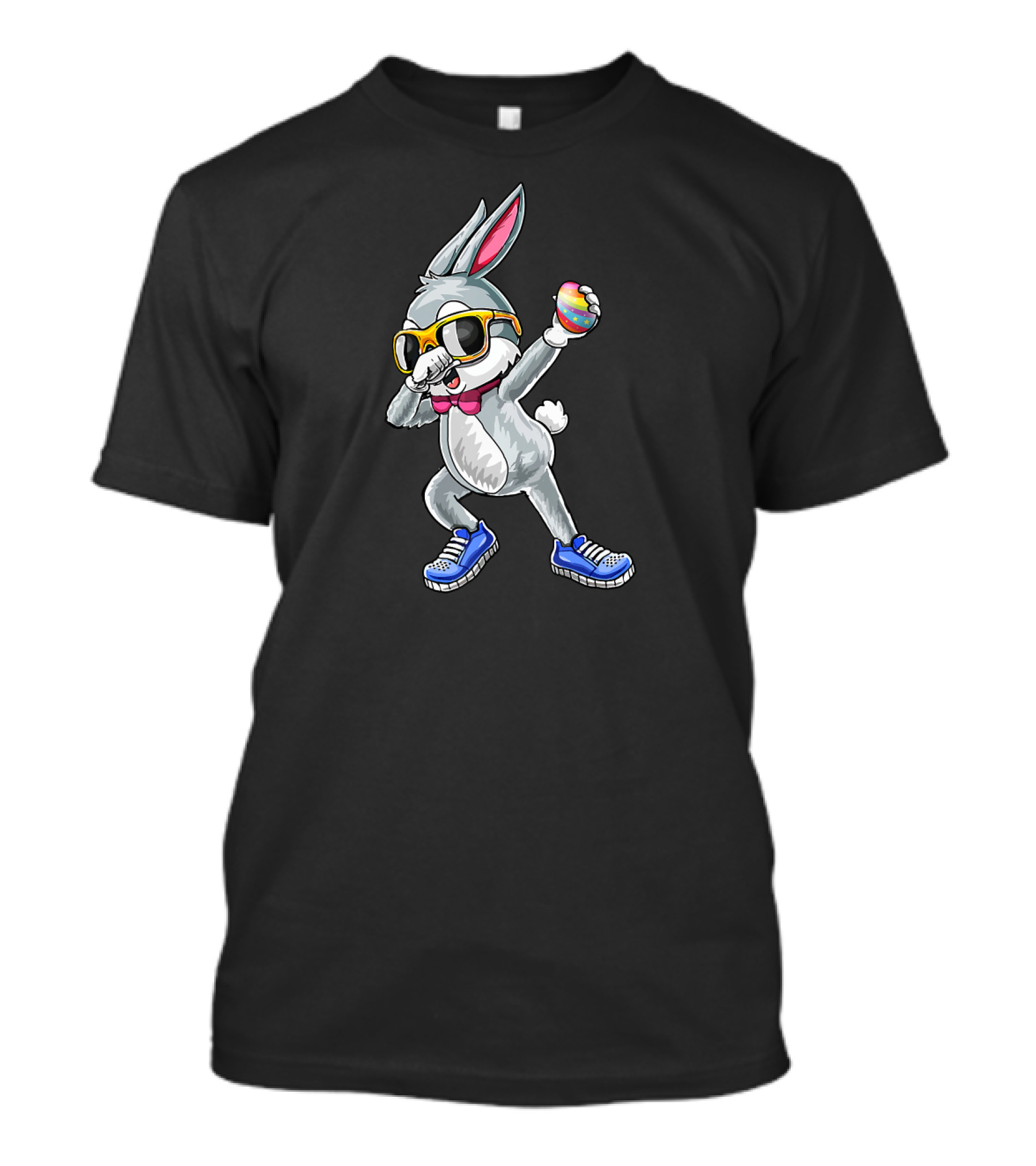 Dabbing Bunny Easter Day Glasses Rabbit Egg Sneakers Bow Tie T-Shirt