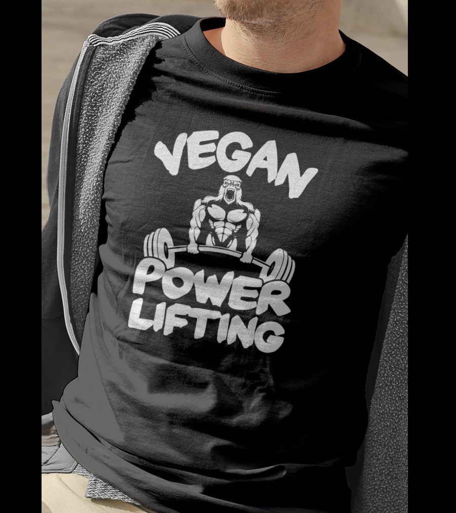 Vegan Power Lifting Gym Motivation Bodybuilder Plant T-Shirt