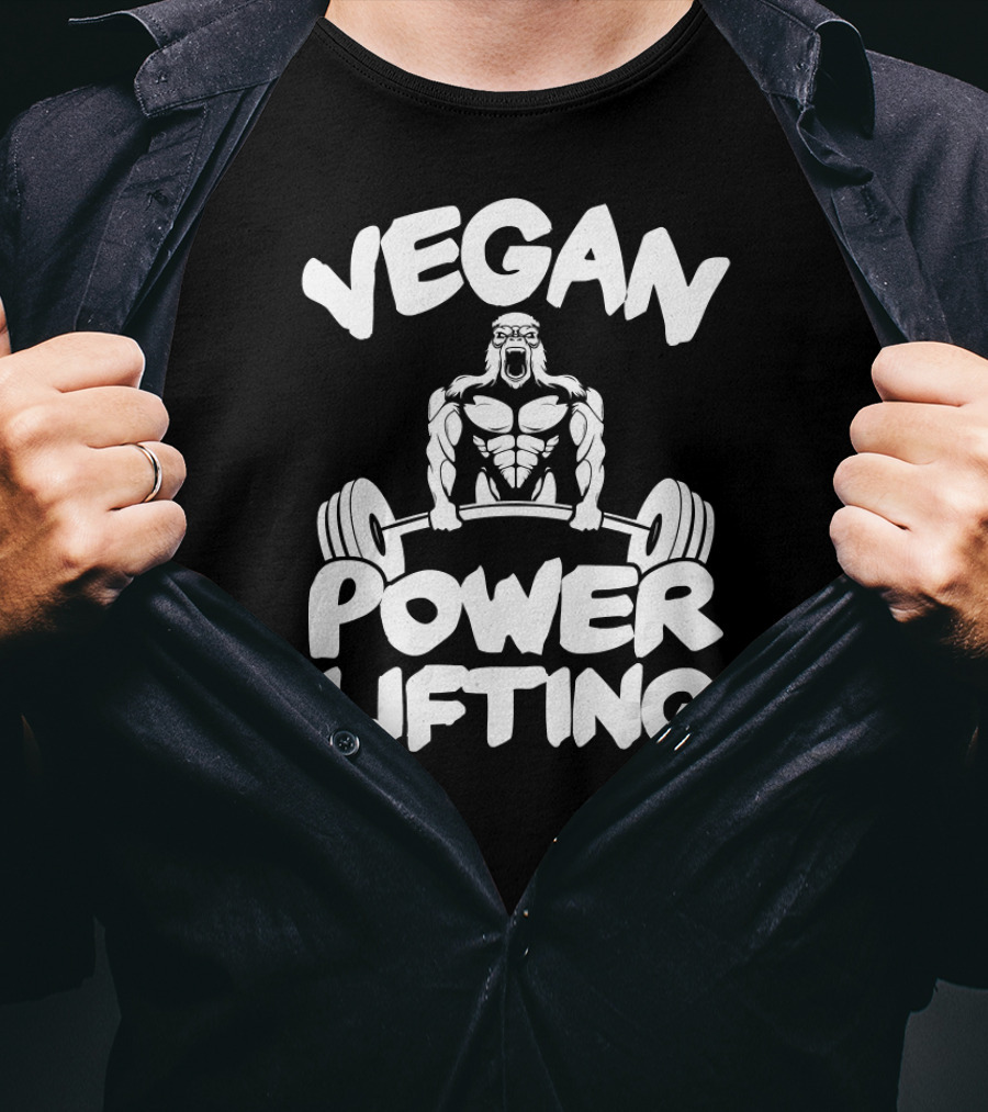 Vegan Power Lifting Gym Motivation Bodybuilder Plant T-Shirt