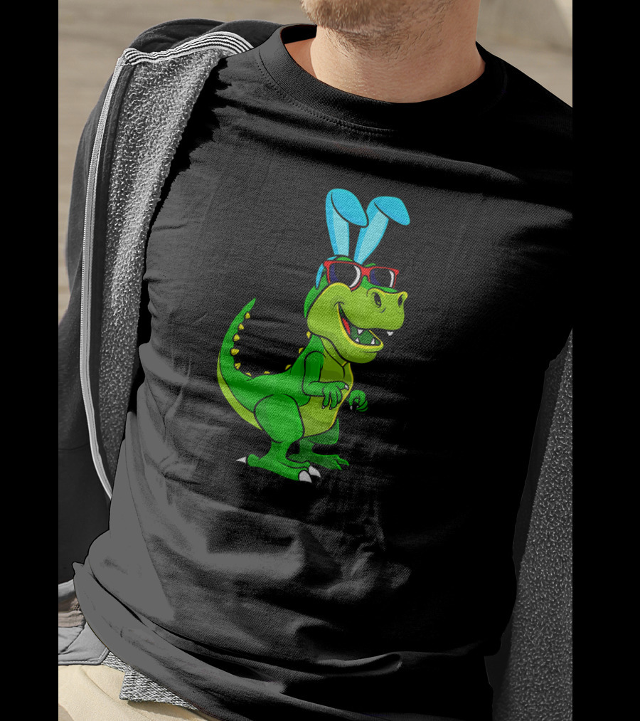 T Rex With Easter Bunny Ears And Sunglasses Dinosaur Lover T-Shirt