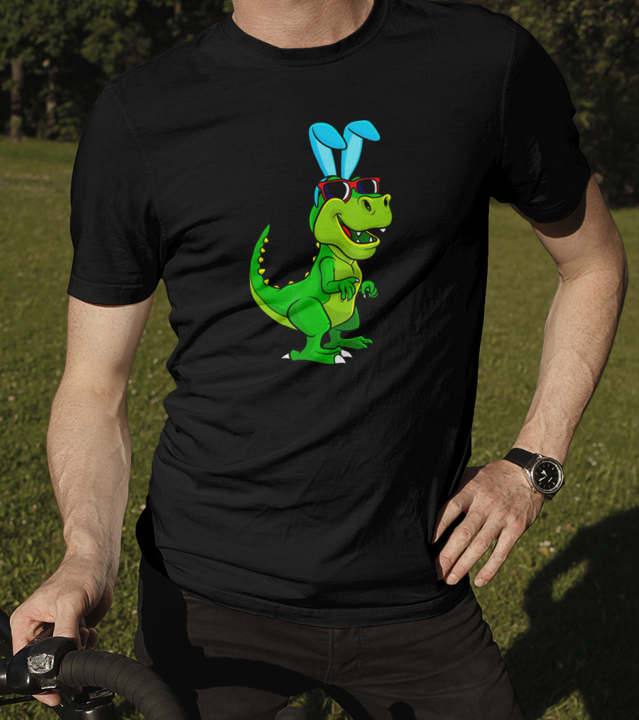 T Rex With Easter Bunny Ears And Sunglasses Dinosaur Lover T-Shirt