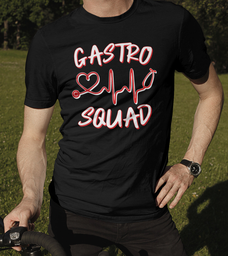 Gastro Squad Gastroenterologist Nurse Heartbeat Stethoscope T-Shirt