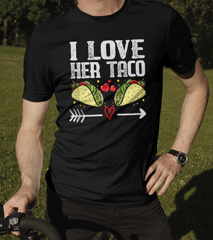 Mens Mexican Couple Cinco De Mayo I Love Her Taco T-Shirt