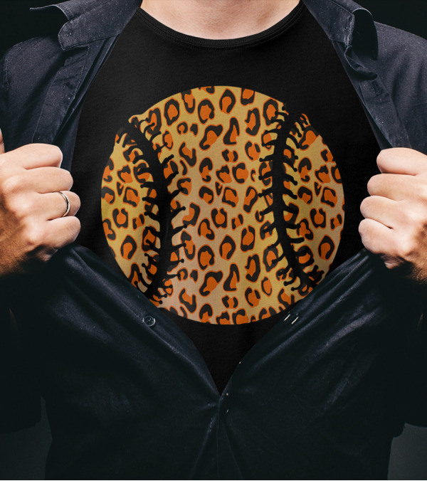 Leopard Print Softball T-Shirt