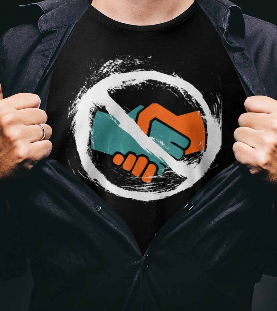 No Handshakes Do Foot Bump's Instead With No Symbol Over Handshake T-Shirt