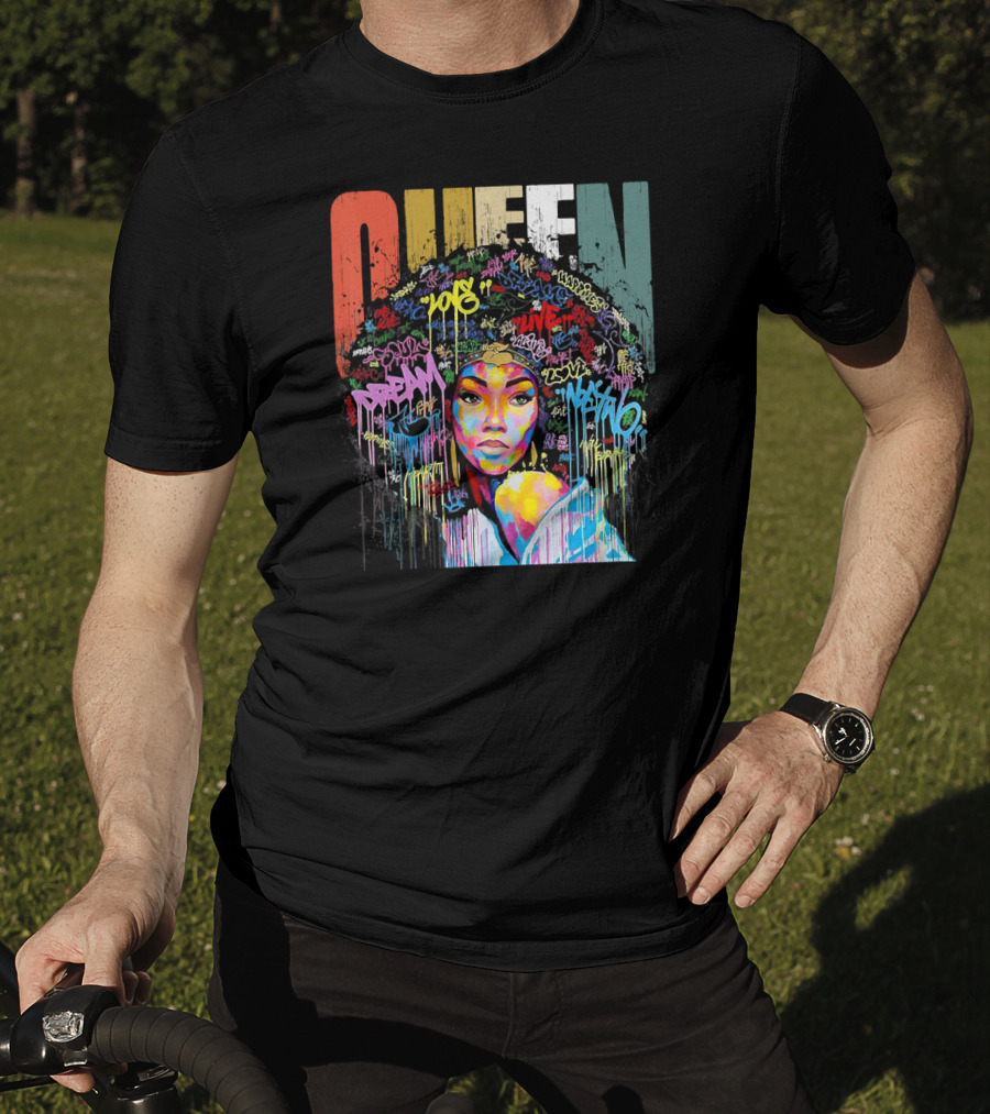 Queen African American Educated Strong Graffiti T-Shirt