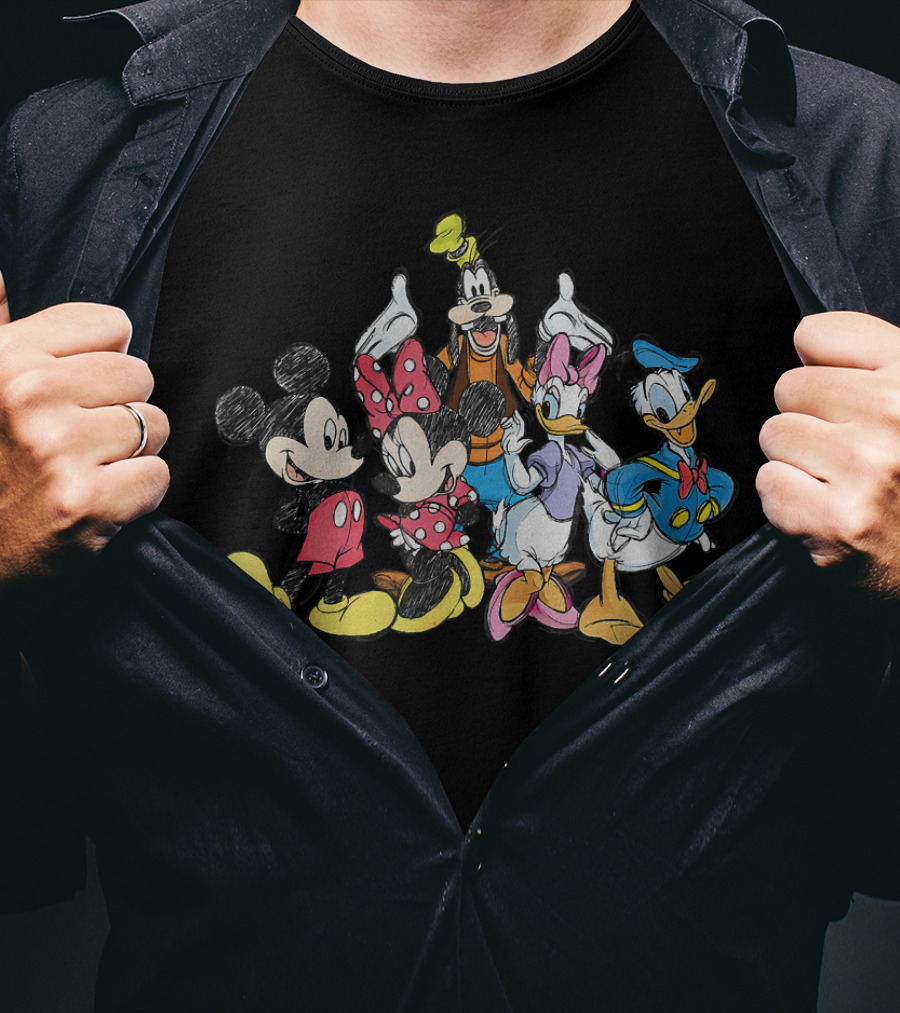 Disney Mickey Mouse Minnie Goofy Daisy Donald Friends T-Shirt