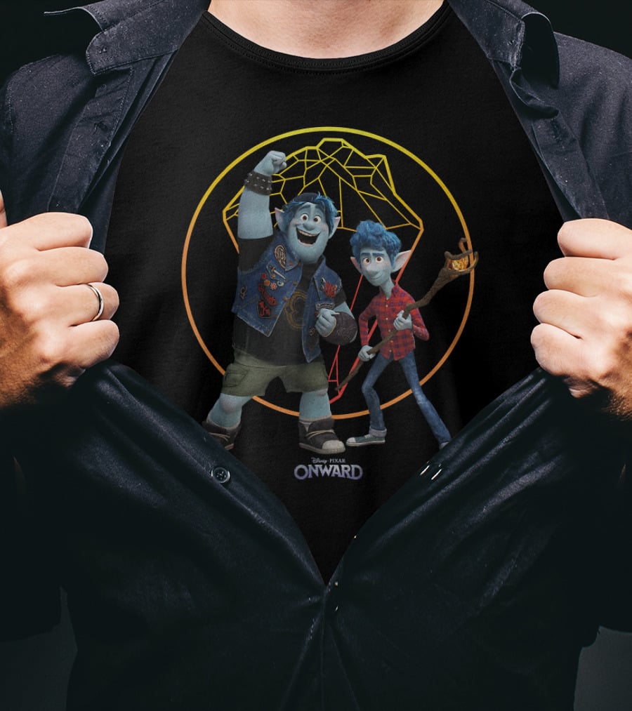 Disney PIXAR Onward Ian And Barley With Magic Gem Circle T-Shirt