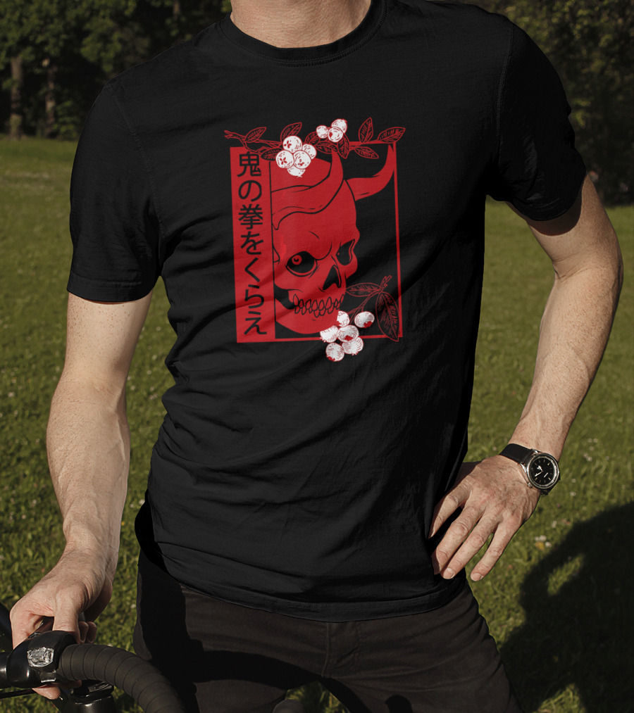 Japanese Demon Skull Oni Harajuku Aesthetic T-Shirt