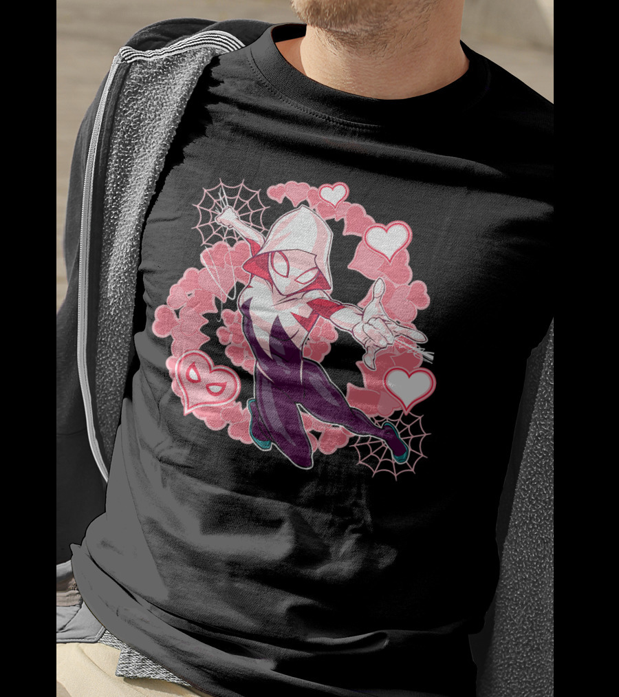 Spider Gwen Hearts Into The Spider-Verse Marvel T-Shirt