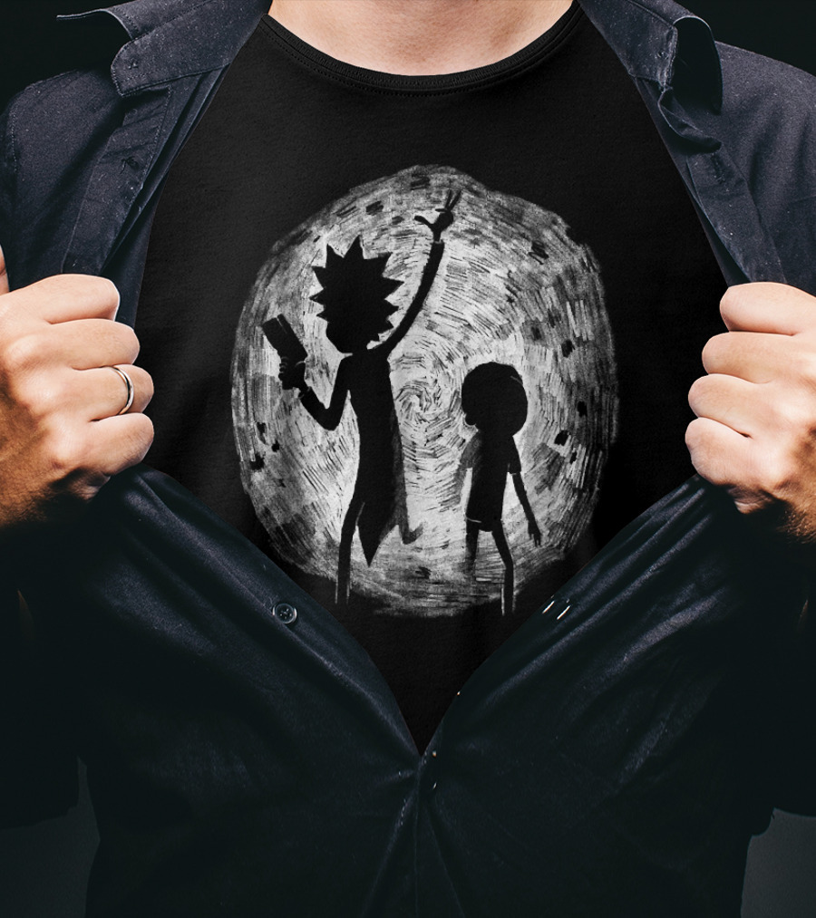 Mademark X Rick And Morty Portal Hand Drawing T-Shirt