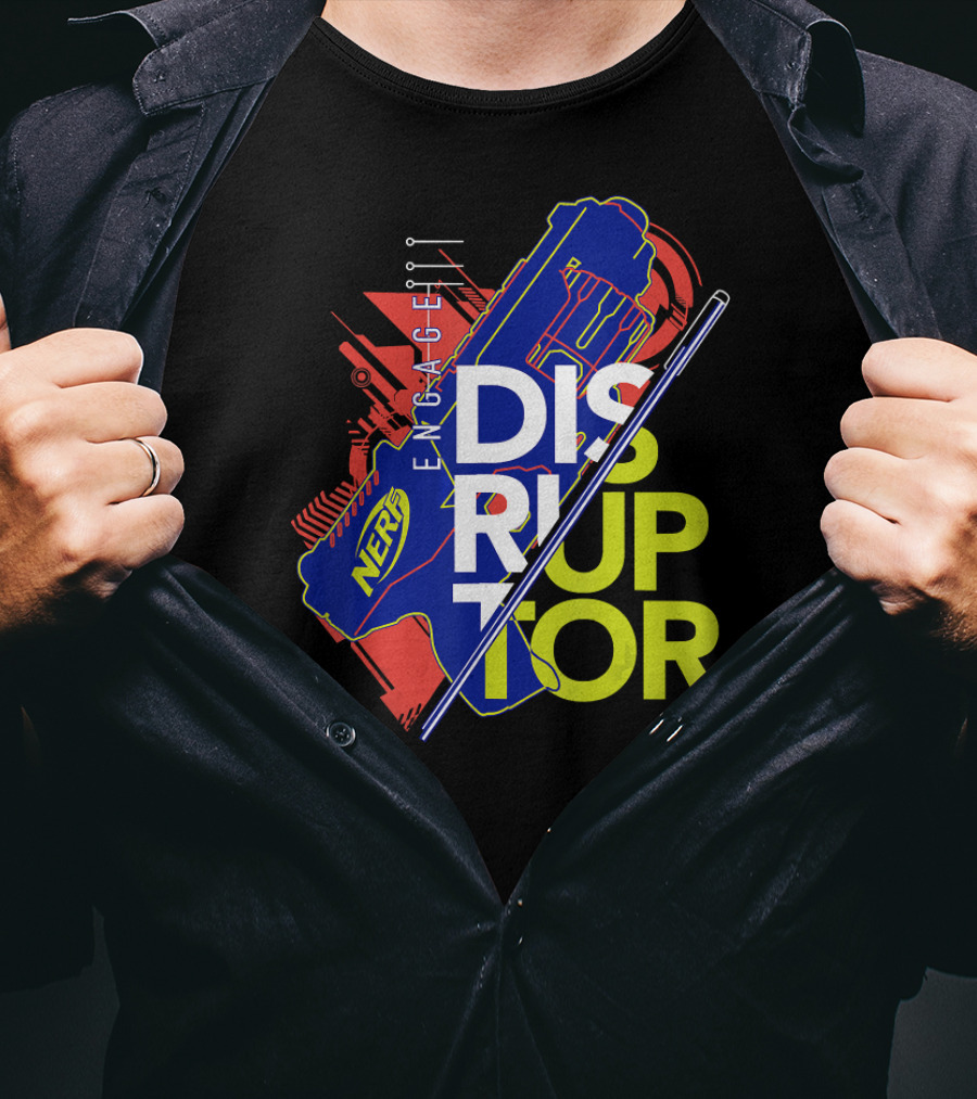 Nerf Engage Disruptor Blue And Red T-Shirt