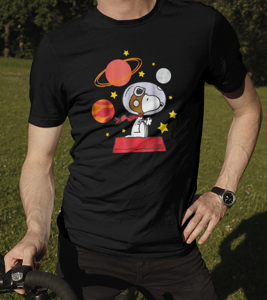 Peanuts Snoopy Astronaut With Planets And Stars T-Shirt
