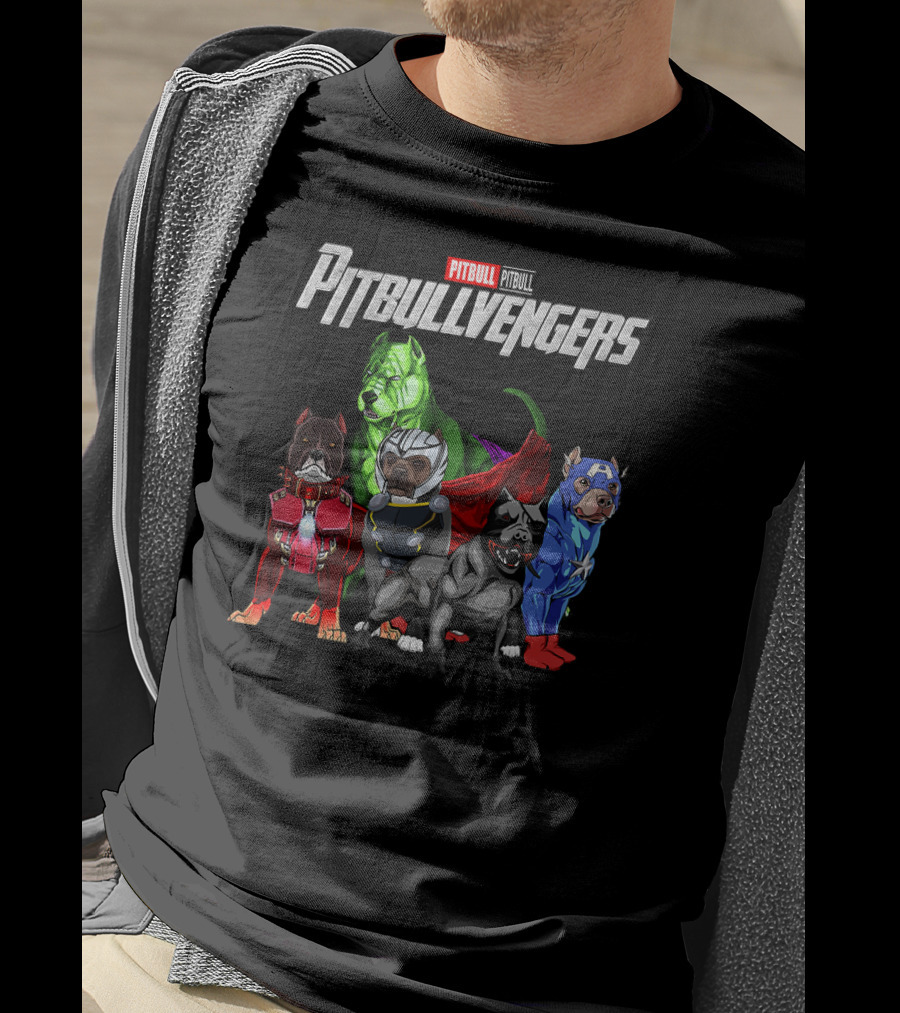 Pitbullvengers Funny Dog Pitbull Superhero T-Shirt