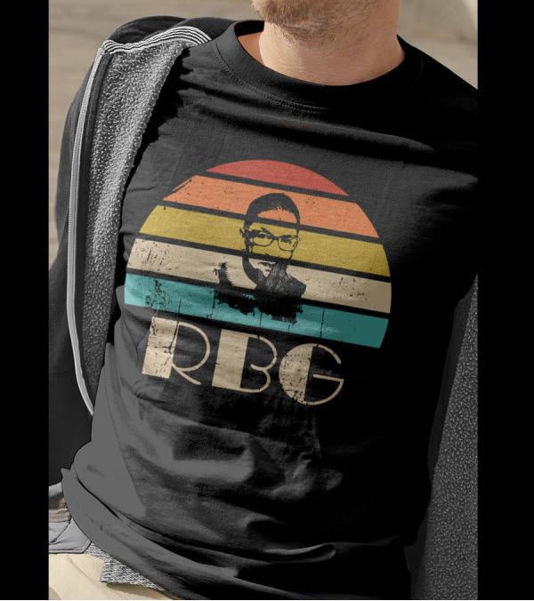 Vintage RBG Ruth Bader Ginsburg Retro Stripes T-Shirt
