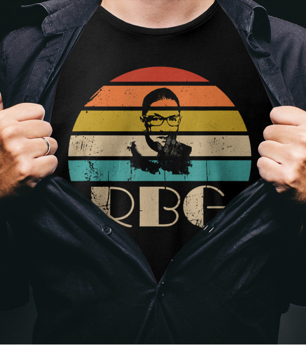 Vintage RBG Ruth Bader Ginsburg Retro Stripes T-Shirt