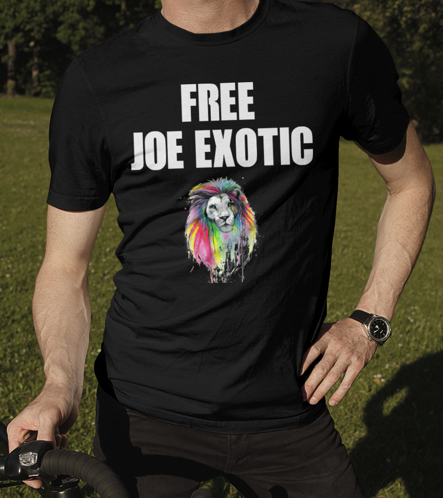 FREE JOE EXOTIC Colorful Lion Head T-Shirt