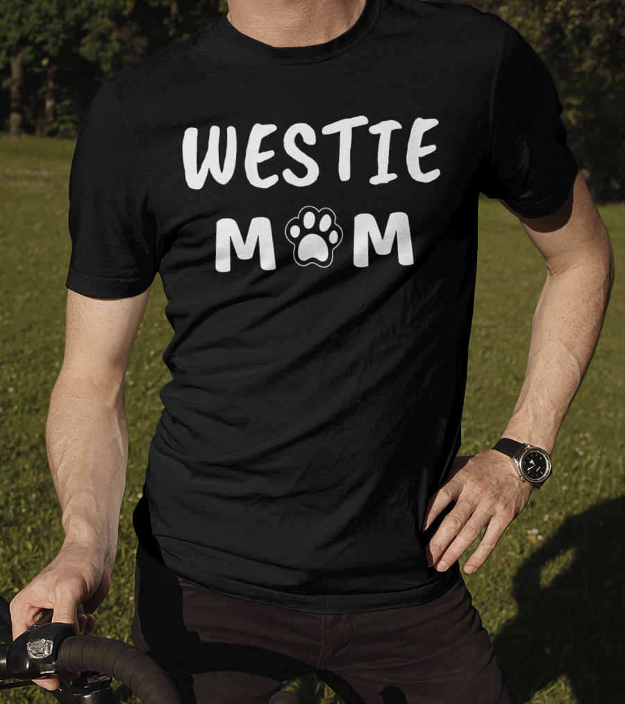Westie Mom West Highland Terrier Lover Paw Prints T-Shirt