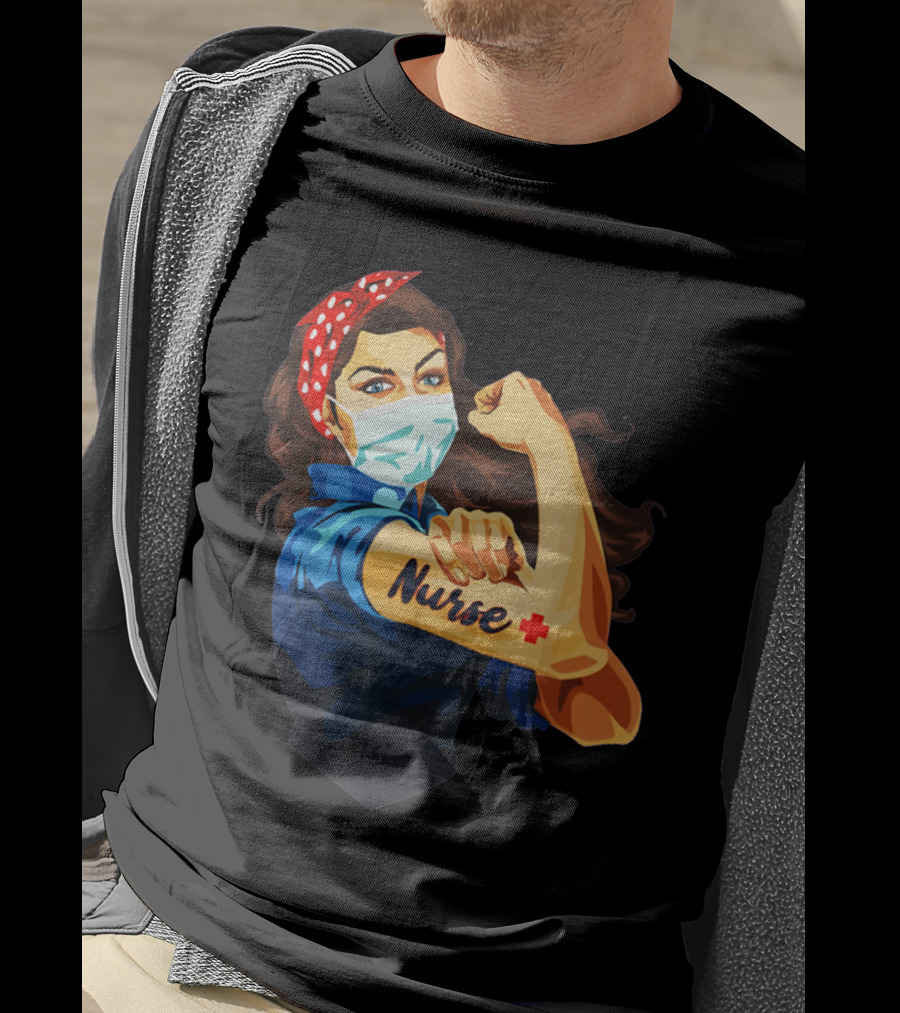 Strong Nurse Rosie Riveter Masked Heroine T-Shirt