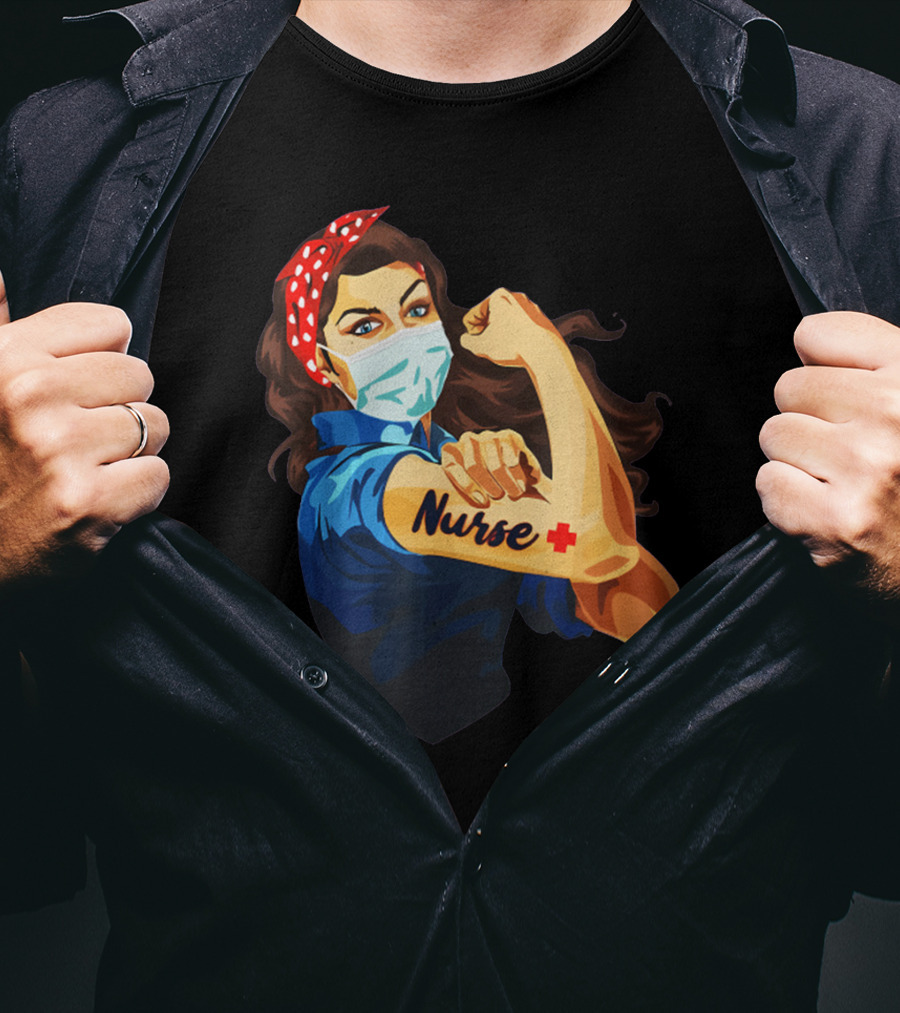 Strong Nurse Rosie Riveter Masked Heroine T-Shirt
