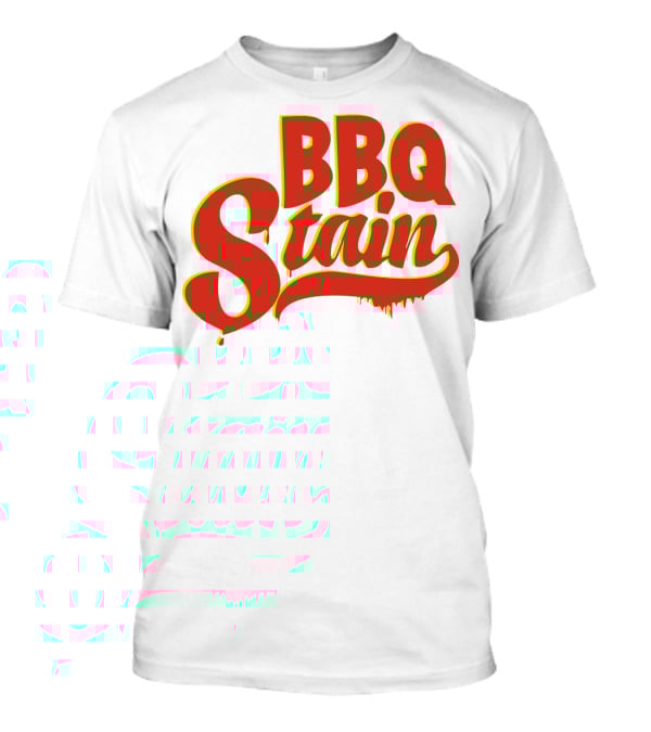 BBQ Stain Dripping Font Bold Red Green Outline T-Shirt