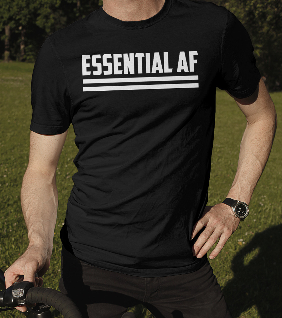 Essential AF Bold Text With Double Lines T-Shirt