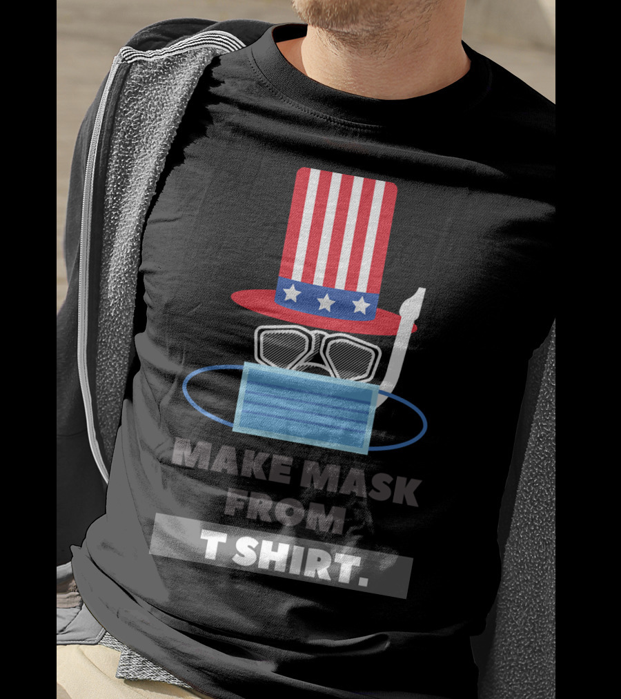 Make Mask From T Shirt USA Flag Hat Stars Stripes Mask T-Shirt