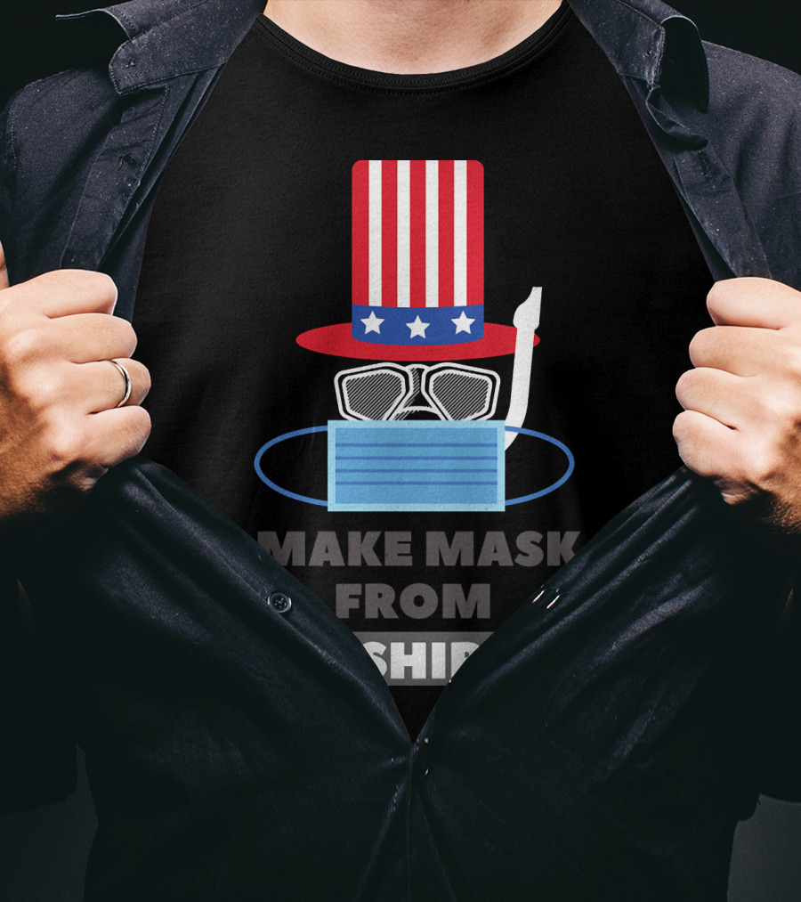 Make Mask From T Shirt USA Flag Hat Stars Stripes Mask T-Shirt
