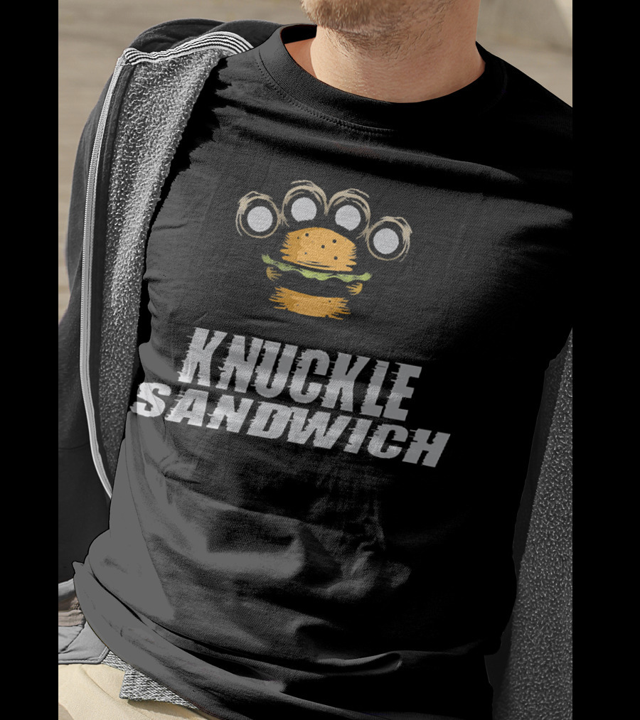 Knuckle Sandwich Burger Brass Knuckles T-Shirt