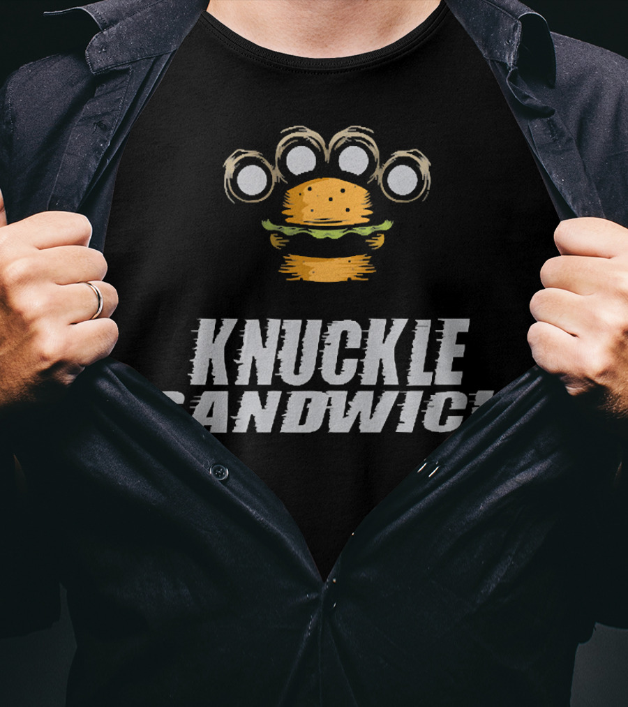 Knuckle Sandwich Burger Brass Knuckles T-Shirt
