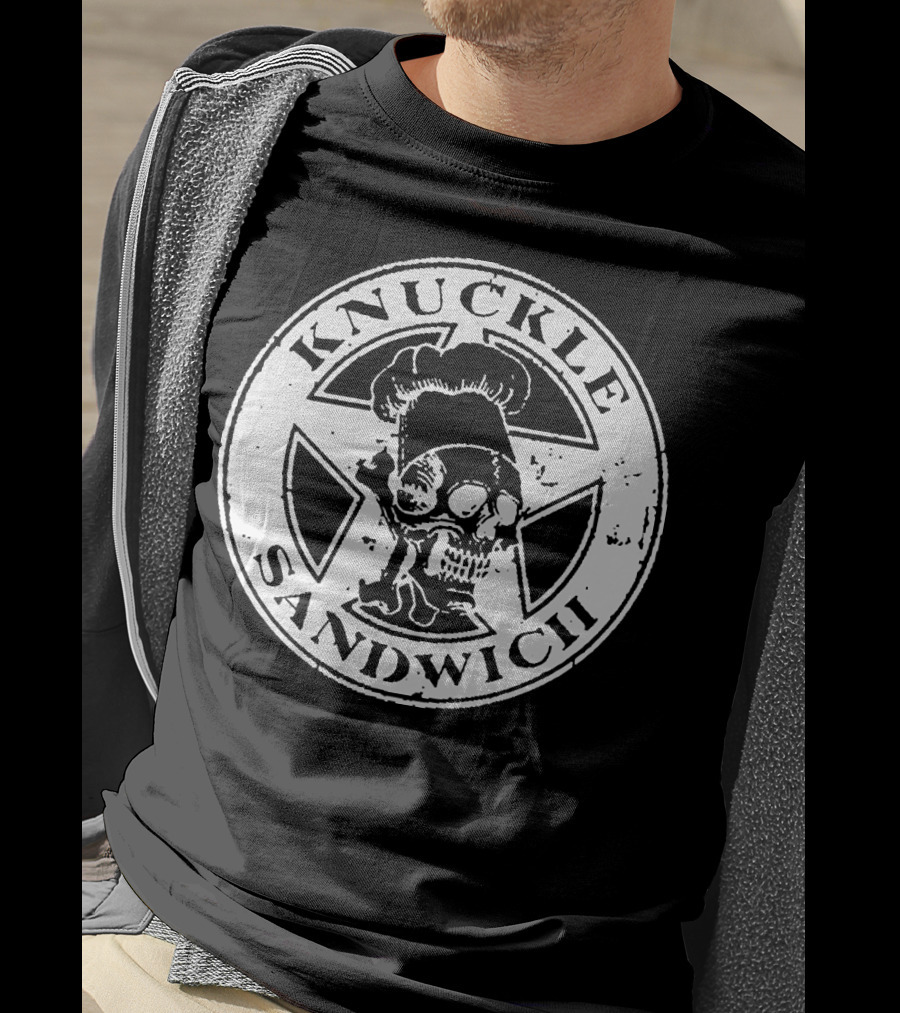 Knuckle Sandwich Skull Chef Emblem T-Shirt