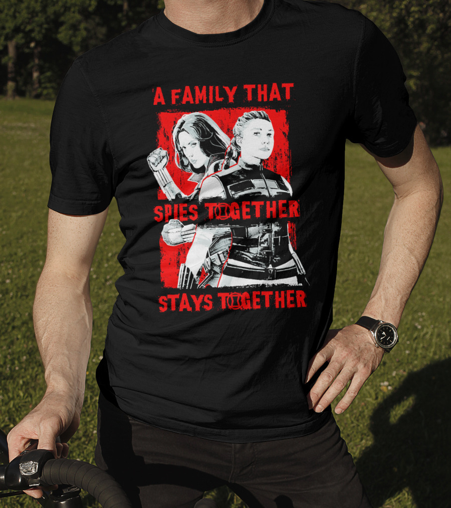 Marvel A Family That Spies Together Stays Together Black Widow Natasha Romanoff Yelena Belova T-Shirt