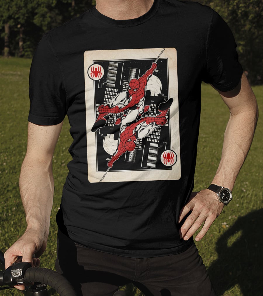 Marvel Spider-Man Ace Of Spades Card T-Shirt