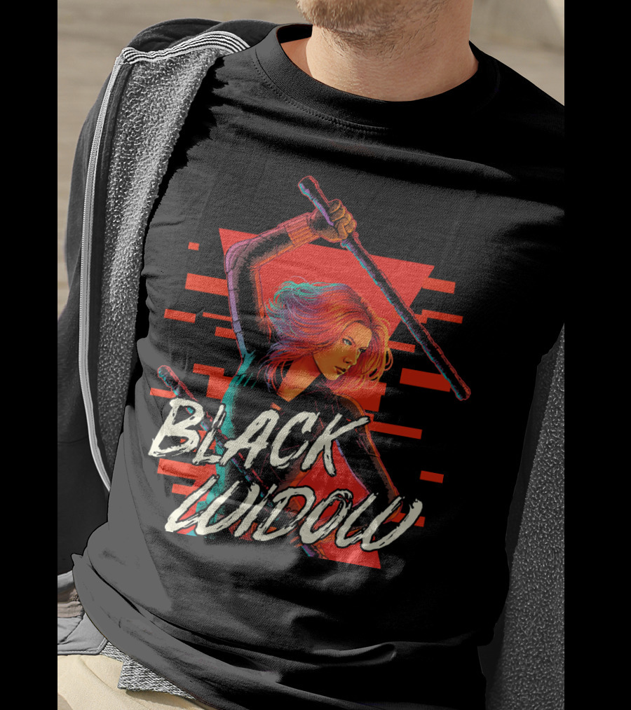 Marvel Black Widow Dynamic Action Pose T-Shirt