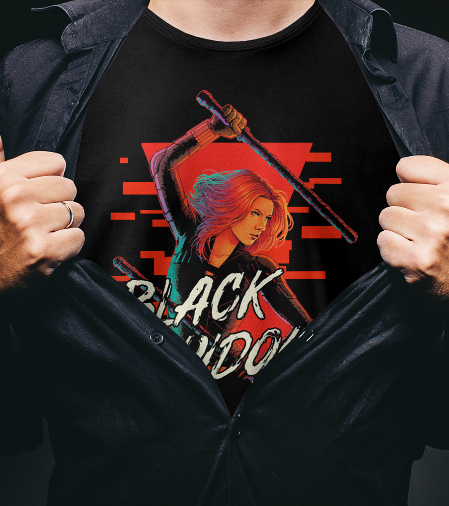 Marvel Black Widow Dynamic Action Pose T-Shirt